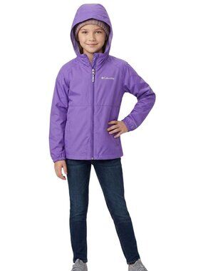 Columbia Girls' Paisley Purple Switchback II Water-Resistant Jacket Size Medium